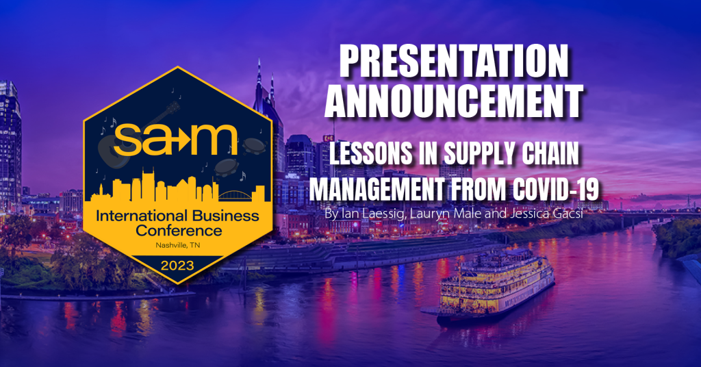 Presentation announcement for Lessons in Supply Chain Management from COVID-19