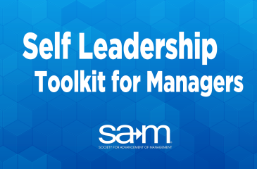 Self Leadership Toolkit for Managers cover tile with the SAM logo and "Society for Advancement of Management" on a blue geometric background.