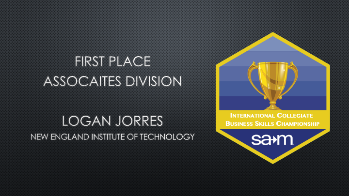 2024 ICBSC - Overall Individual - Associates - First Place
