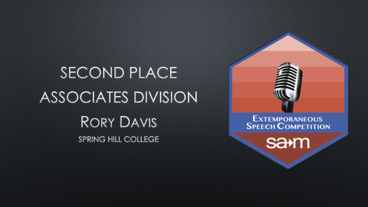 2024 ICBSC - Extemporaneous Speech Competition - Associate - Second Place