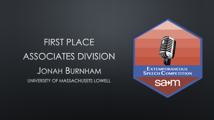 2024 ICBSC - Extemporaneous Speech Competition - Associate - First Place