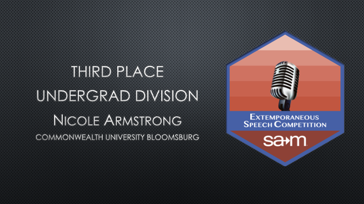 2024 ICBSC - Extemporaneous Speech Competition - Undergraduate - Third Place
