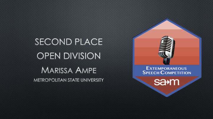 2024 ICBSC - Extemporaneous Speech Competition - Open - Second Place