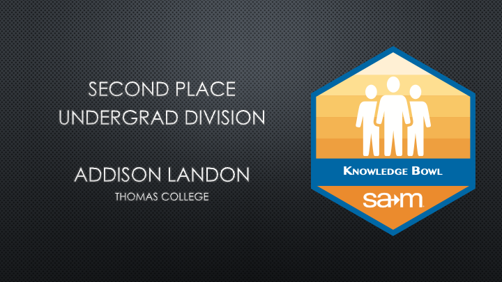 2024 ICBSC - Knowledge Bowl - Undergraduate - Second Place