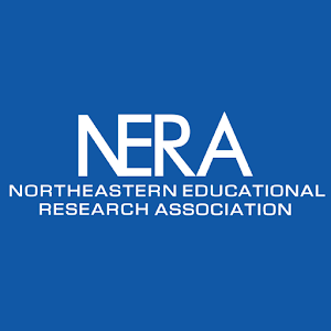 Logo of the Northeastern Educational Research Association (NERA) featuring the acronym ‘NERA’ in bold white letters above the full name ‘Northeastern Educational Research Association’ on a solid blue background.