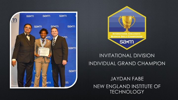 2025 INVITATIONAL DIVISION INDIVIDUAL GRAND CHAMPION JAYDAN FABE NEW ENGLAND INSTITUTE OF TECHNOLOGY