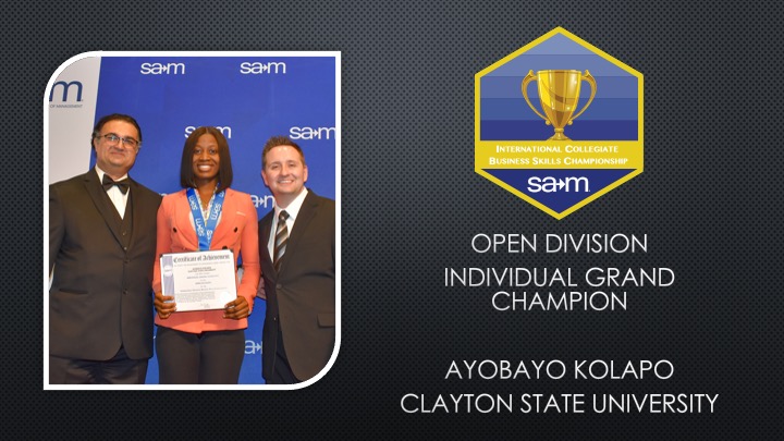 2025 ICBSC OPEN DIVISION INDIVIDUAL GRAND CHAMPION AYOBAYO KOLAPO CLAYTON STATE UNIVERSITY