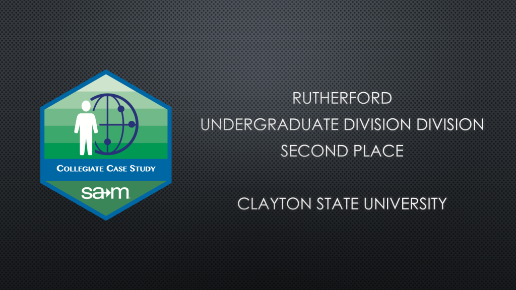 2013 RUTHERFORD UNDERGRADUATE DIVISION DIVISION SECOND PLACE CLAYTON STATE UNIVERSITY